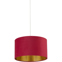 Lighting Collection Burgundy Gold Inner Velvet Drum Shade 38cm