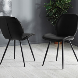 Julian Bowen Set of 2 Black Otto Dining Chairs