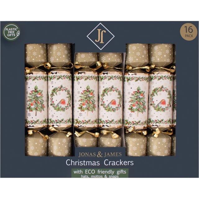 Jack & Jones Gold Wreath Christmas Crackers 16 Pack - image 1