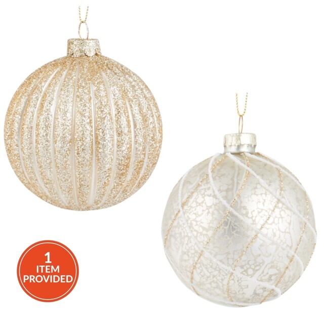 Champagne Glitter Christmas Bauble - image 1