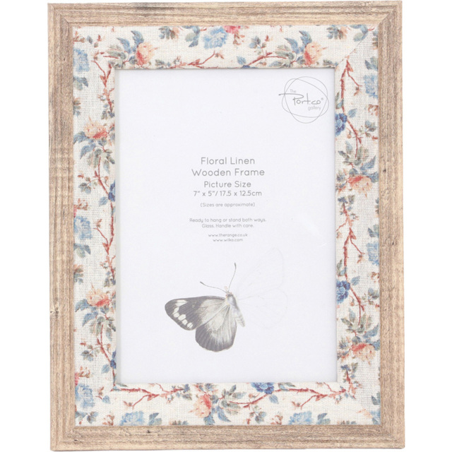Floral Linen Wooden Frame - image 1