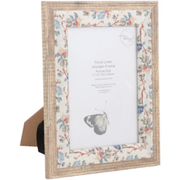 Floral Linen Wooden Frame - thumbnail 3