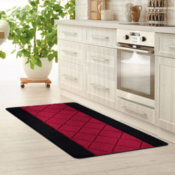 Smart Living Carmela Black and Red Non-Slip Door Mat with Gel Backing 40 x 60cm - thumbnail 4
