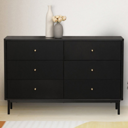 Emilia 6 Drawer Black Storage Chest - thumbnail 1