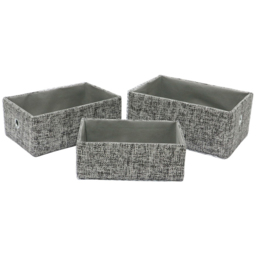 JVL Urban Rectangular Paper Storage Basket 3 Pack - thumbnail 1