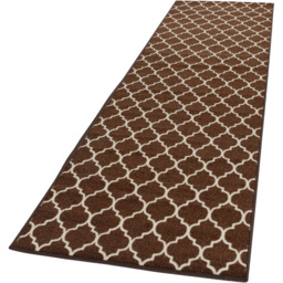 Smart Living Trellis Brown and Cream Non-Slip Mat with Gel Backing 80 x 150cm