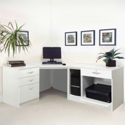 R White Cabinets Set 18 4 Drawer White Computer Desk