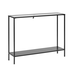 Fraser Smoked Glass Console Table - Black - thumbnail 2