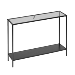 Fraser Smoked Glass Console Table - Black - thumbnail 3
