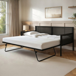 Flair Clay Black Metal Daybed with Trundle