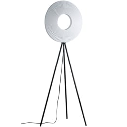 Kliving Riley White Shade Black LED Tripod Floor Lamp - thumbnail 1