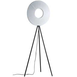 Kliving Riley White Shade Black LED Tripod Floor Lamp