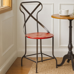 Premier Housewares Artisan Red Metal Seat Chair