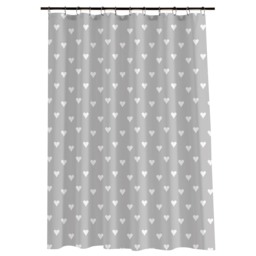 Grey Clear Heart Shower Curtain 180 x 180cm - thumbnail 2