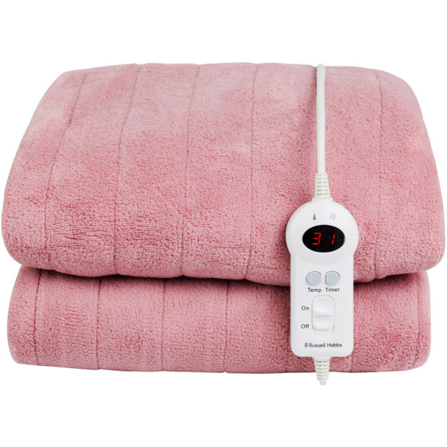Russell Hobbs RHHT1004PNK Microfleece Pink Heated Throw 130 x 180cm - image 1