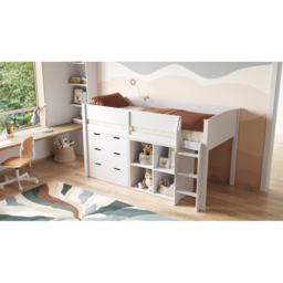 Flair Loop 3 Drawer 4 Cube Unit White Mid Sleeper Bed - thumbnail 2