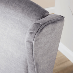 Home Source Helena Silver Grey Wingback Armchair with Wooden Legs - thumbnail 4