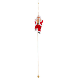 Sleigh Bells Ring Red Climbing Santa on a Chain Christmas Decoration - thumbnail 3