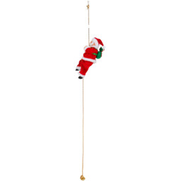 Sleigh Bells Ring Red Climbing Santa on a Chain Christmas Decoration - thumbnail 1