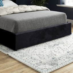 Alma Black Single Velvet Upholstered Bed Frame with Chesterfield Headboard - thumbnail 4