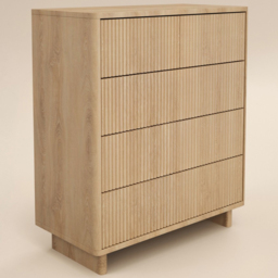 SOLACE+CO Velmor Oak 5 Drawer Ribbed Chest of Drawers - thumbnail 2