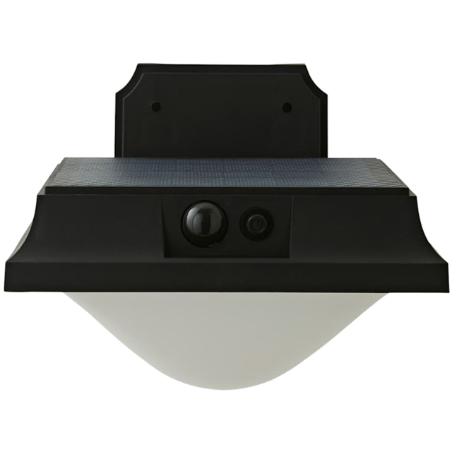 ValueLights Matte Black PIR Motion Sensor Solar Powered LED Outdoor Wall Downlight - image 1