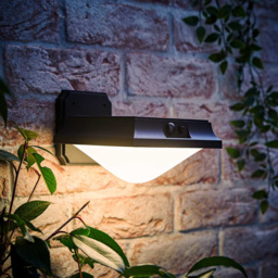 ValueLights Matte Black PIR Motion Sensor Solar Powered LED Outdoor Wall Downlight - thumbnail 2