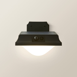 ValueLights Matte Black PIR Motion Sensor Solar Powered LED Outdoor Wall Downlight - thumbnail 4