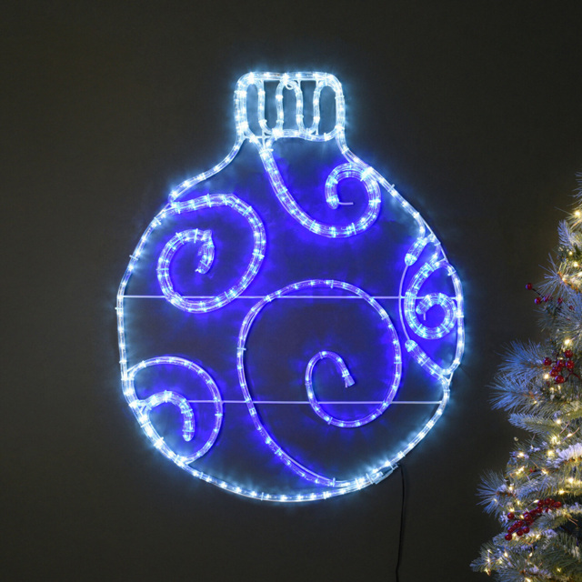 288 Blue and White LED Christmas Bauble Rope Light - image 1