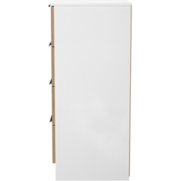 Crowndale Java Slatt Effect and White 4 Drawer Tall Bedside Cabinet - thumbnail 3
