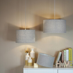 Woven Drum Shade - Grey / 30cm - thumbnail 3