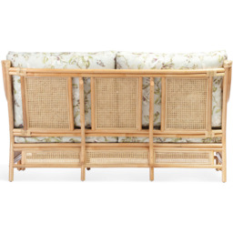 Desser Chester 3 Seater Natural Rattan Floral Fabric Sofa - thumbnail 3