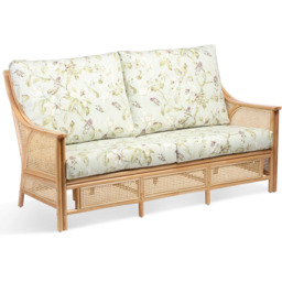 Desser Chester 3 Seater Natural Rattan Floral Fabric Sofa - thumbnail 2