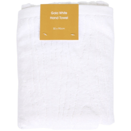 Gaia White Hand Towel