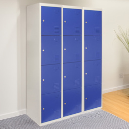 Monstershop 4 Door Blue Metal Storage Locker 3 Pack