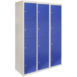 Monstershop 4 Door Blue Metal Storage Locker 3 Pack - thumbnail 2