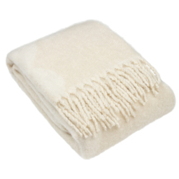 Hoem Meta Natural Jacquard Tasselled Throw 130 x 180cm