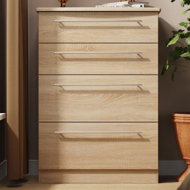 Crowndale Sherwood Bardolino Oak 4 Drawer Deep Chest of Drawers - image 1