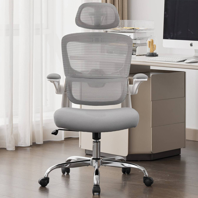 Shankar Supreme Mesh Grey and White Office Chair - image 1
