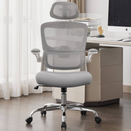 Shankar Supreme Mesh Grey and White Office Chair - thumbnail 1