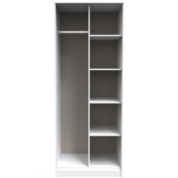 Crowndale Hong Kong 5 Shelf Matt White Tall Open Wardrobe Ready Assembled - thumbnail 3
