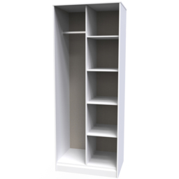 Crowndale Hong Kong 5 Shelf Matt White Tall Open Wardrobe Ready Assembled - thumbnail 2