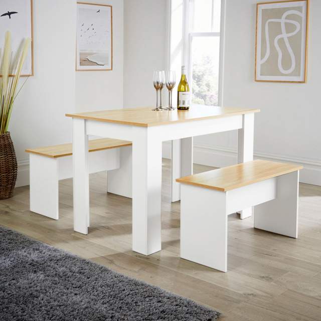 Home Source Camden White 4 Seater Dining Set - image 1