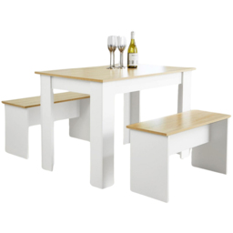 Home Source Camden White 4 Seater Dining Set - thumbnail 2