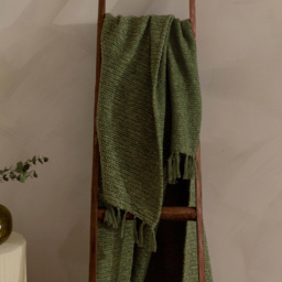 Yard Candar Khaki Textured Boucle Throw 170 x 130cm - thumbnail 2