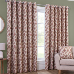 Regency Floral Jacquard Curtain Pink 137cm 168cm