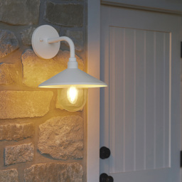 Lighting Collection IP44 Rivermark White Outdoor Wall Light - thumbnail 2