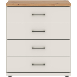 Homebase Truro Boak and White 4 Drawer Wide Chest of Drawers with Slate Handles - thumbnail 3
