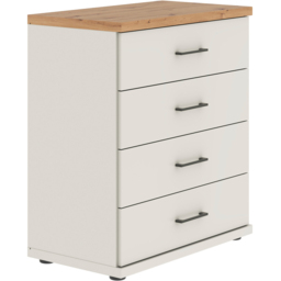 Homebase Truro Boak and White 4 Drawer Wide Chest of Drawers with Slate Handles - thumbnail 2