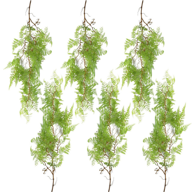 Leaf Hanging Maidenhair Light Green Fern Artificial Plant 100cm 6 Pack - image 1
